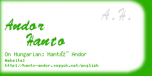 andor hanto business card